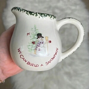 PRIMITIVE Snowman Creamer Gravy Boat Server